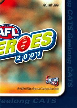 2001 ESP AFL Heroes #61 Peter Riccardi Back